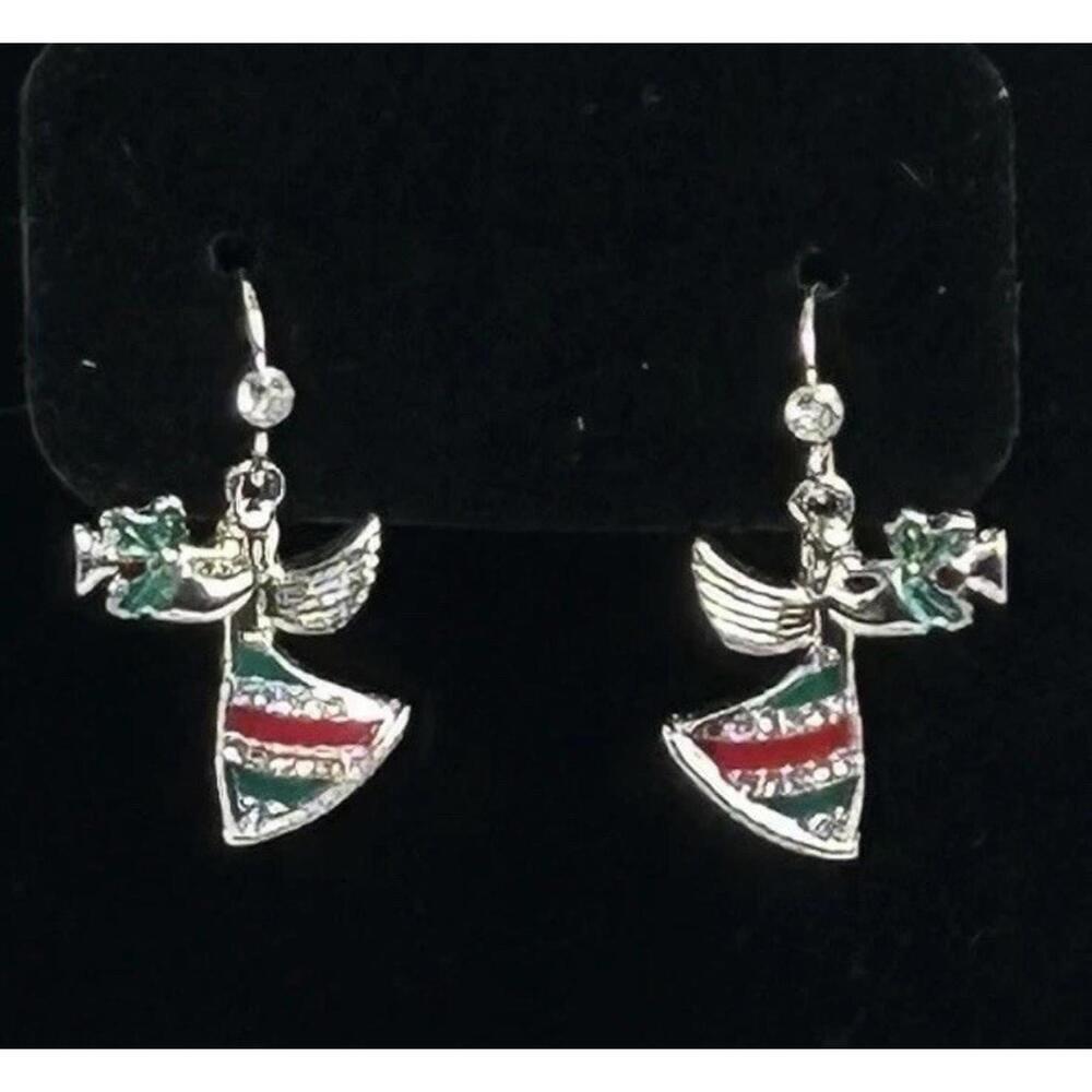 NWT / NIB Avon Studio 1886 Happy Holiday Drop Angel Earrings New In Box